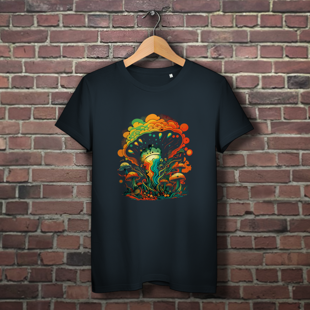 Damen Premium Bio T-Shirt Psychedelic Frog