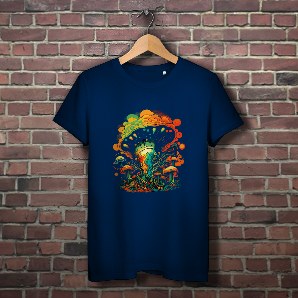 Damen Premium Bio T-Shirt Psychedelic Frog