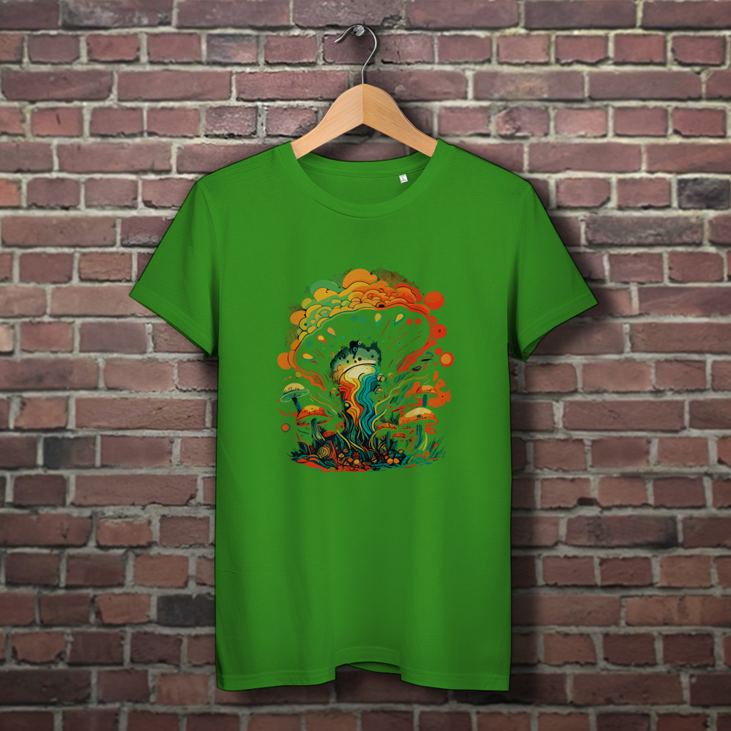 Damen Premium Bio T-Shirt Psychedelic Frog