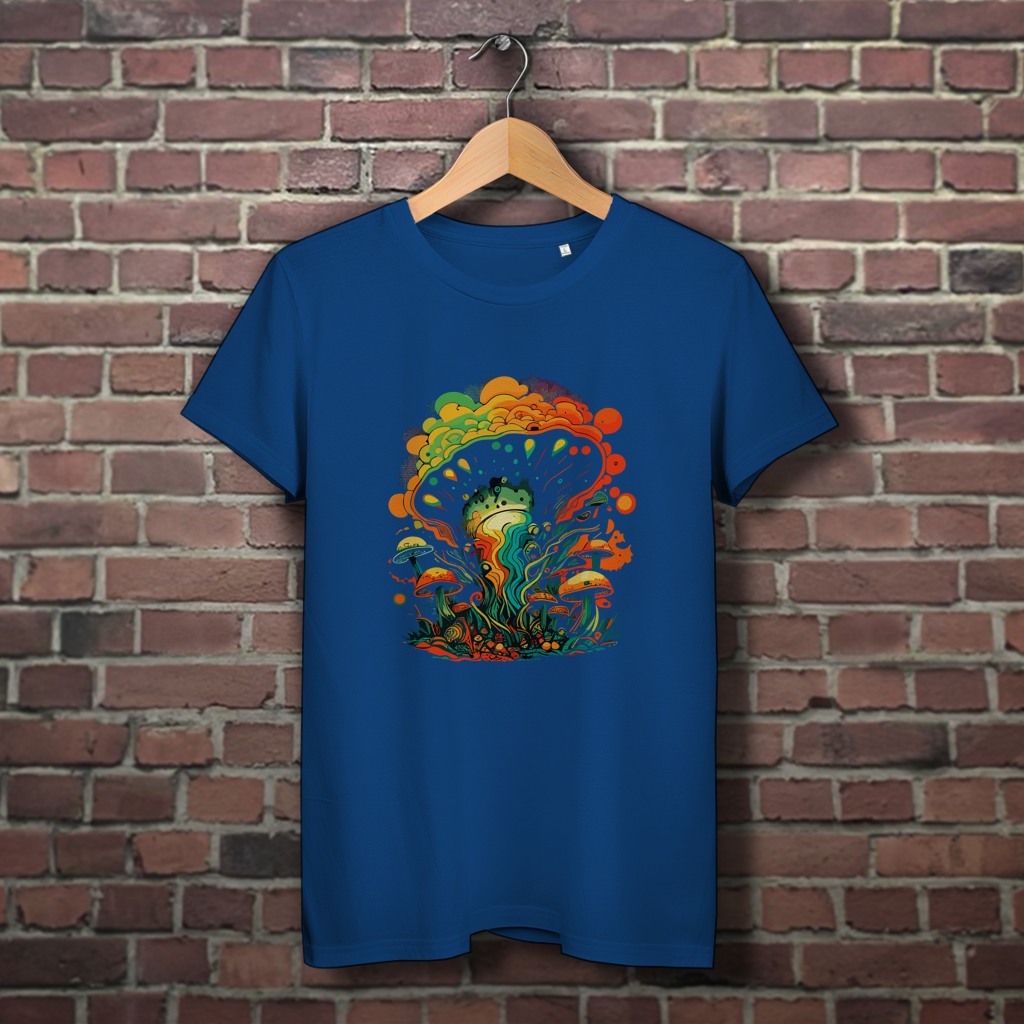 Damen Premium Bio T-Shirt Psychedelic Frog