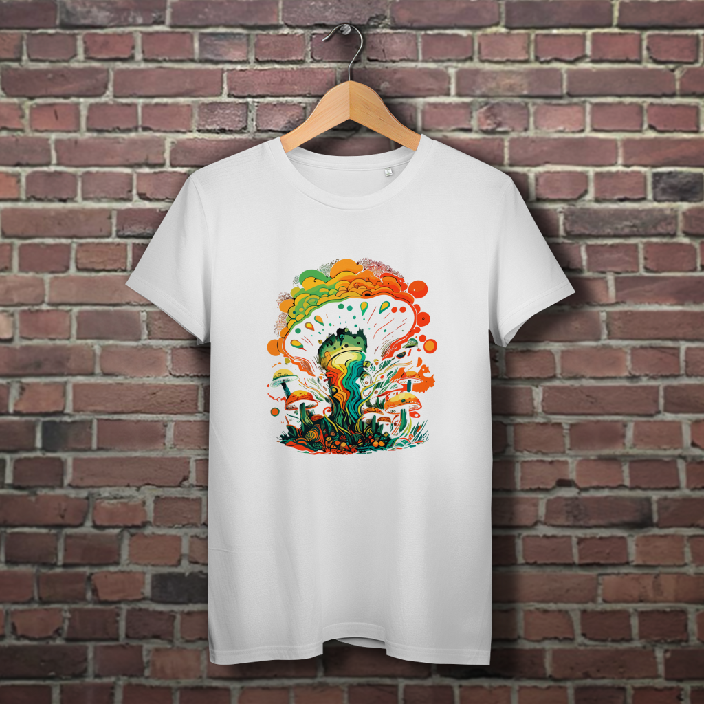 Damen Premium Bio T-Shirt Psychedelic Frog