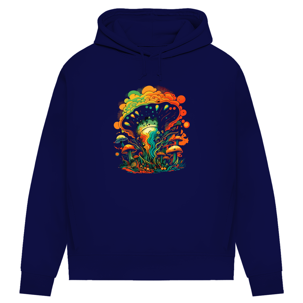 Damen Premium Bio Hoodie Psychedelic Frog