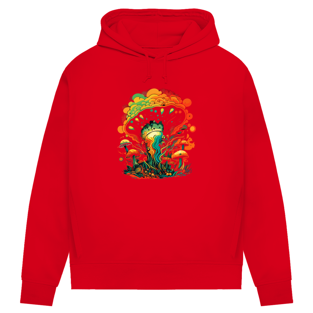 Damen Premium Bio Hoodie Psychedelic Frog
