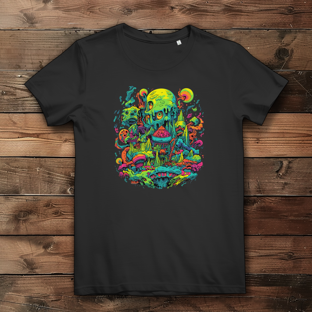 Damen Premium Bio T-Shirt Toxic Skull World