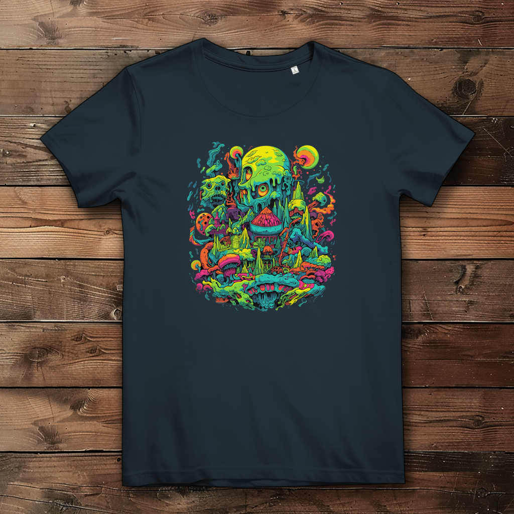 Damen Premium Bio T-Shirt Toxic Skull World