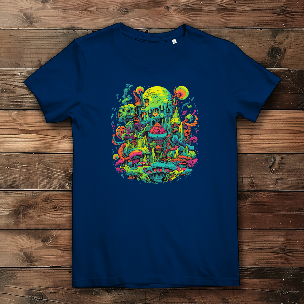 Damen Premium Bio T-Shirt Toxic Skull World