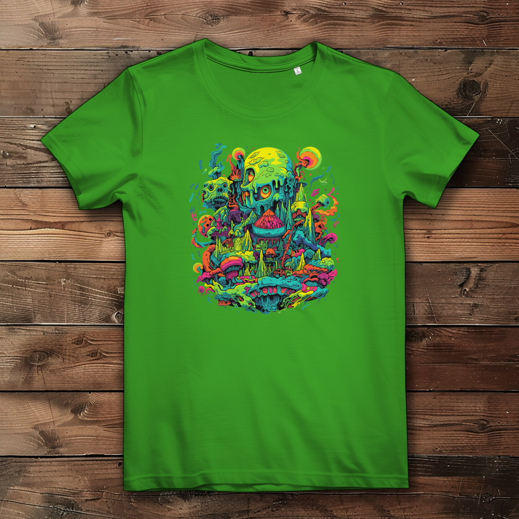 Damen Premium Bio T-Shirt Toxic Skull World
