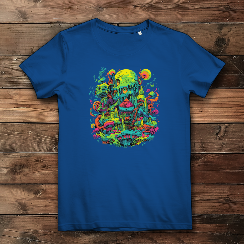 Damen Premium Bio T-Shirt Toxic Skull World