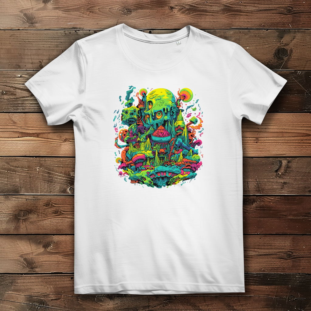Damen Premium Bio T-Shirt Toxic Skull World