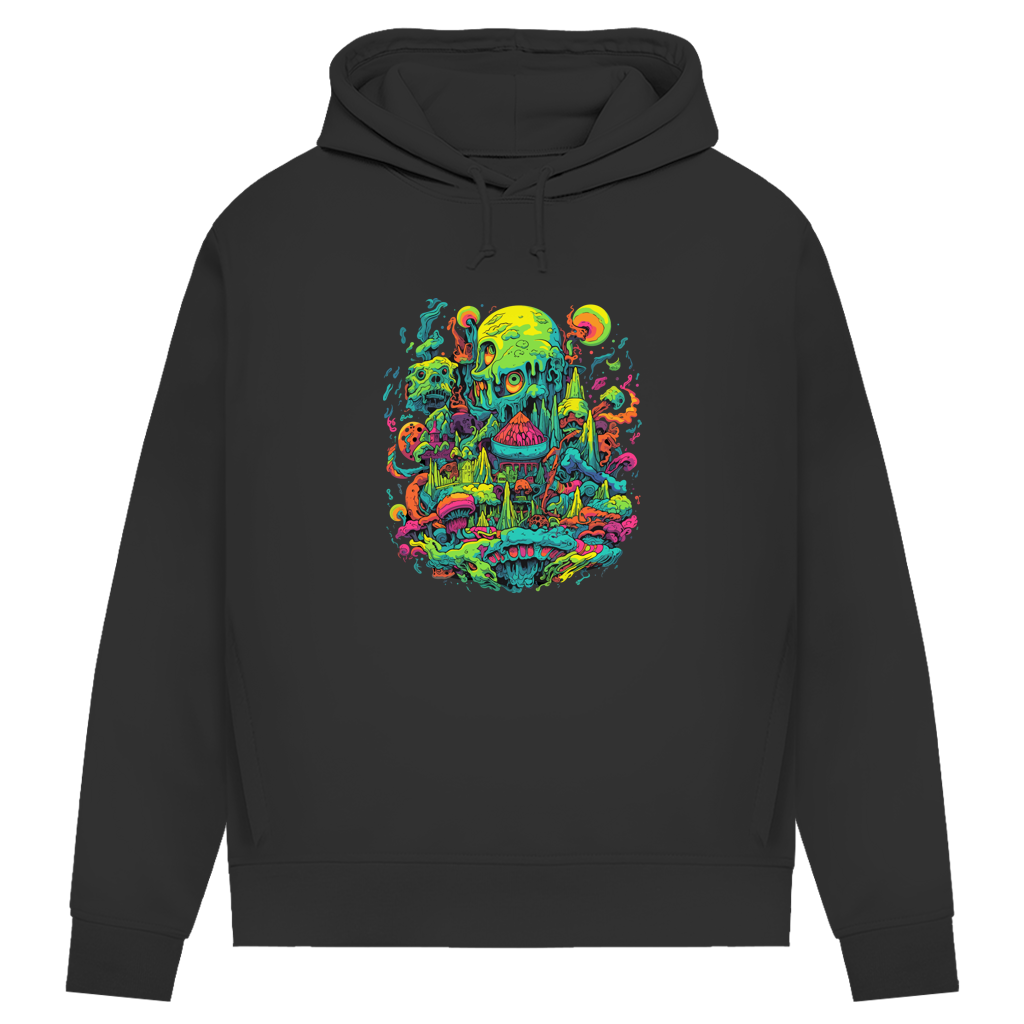 Damen Premium Bio Hoodie Toxic Skull World