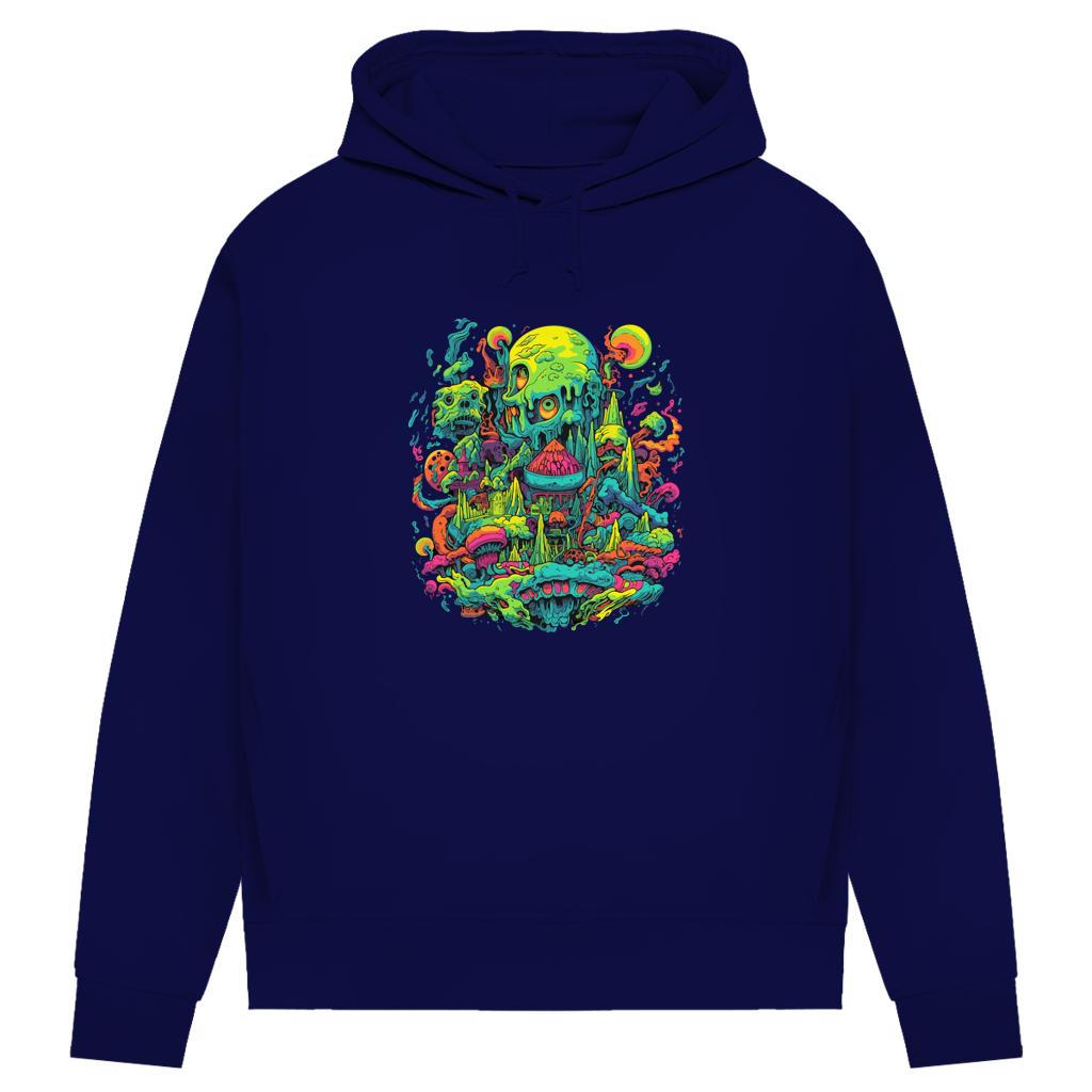 Damen Premium Bio Hoodie Toxic Skull World