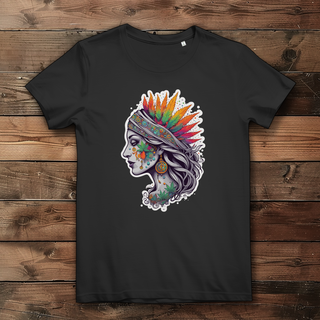 Damen Premium Bio T-Shirt Boho Cannabis Queen