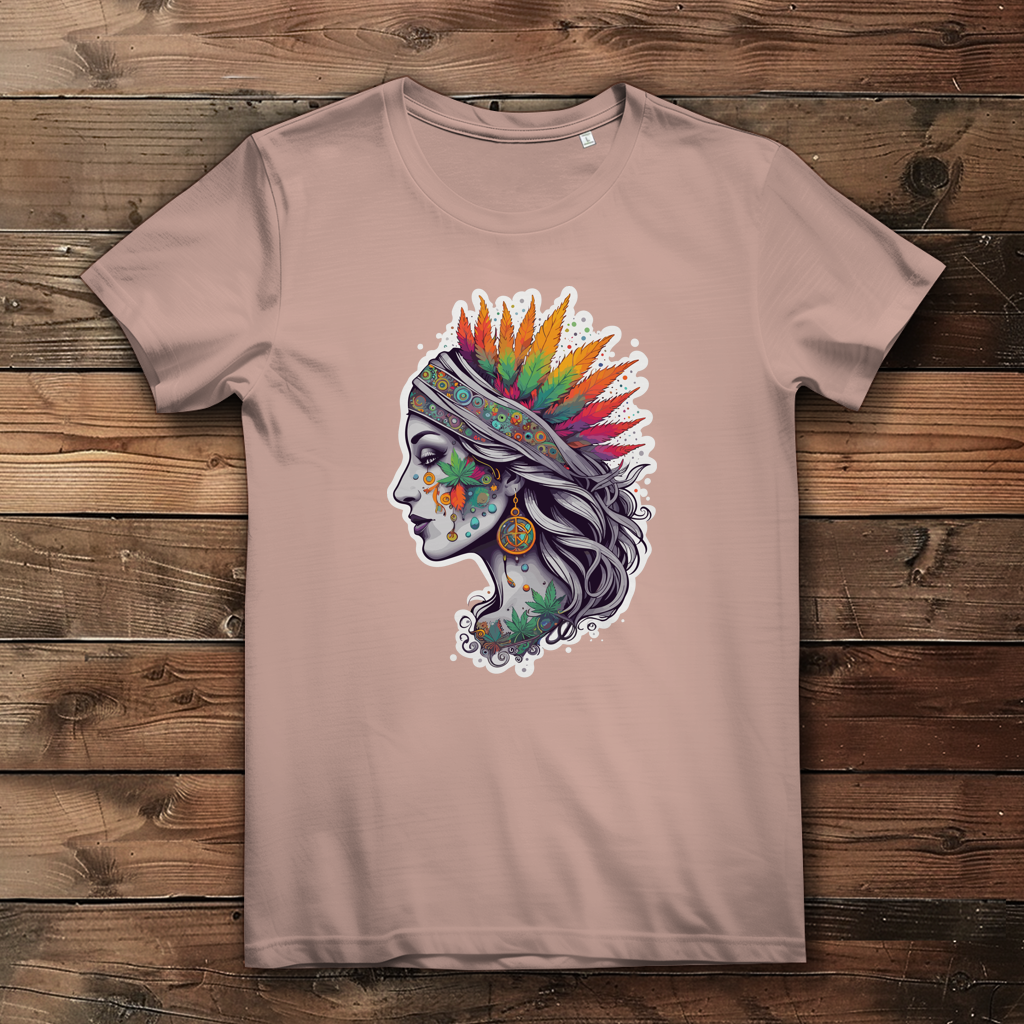 Damen Premium Bio T-Shirt Boho Cannabis Queen