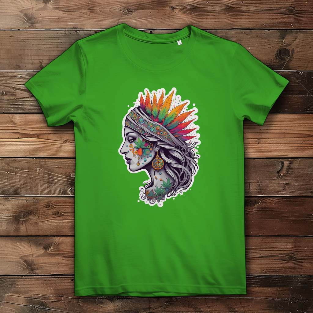 Damen Premium Bio T-Shirt Boho Cannabis Queen