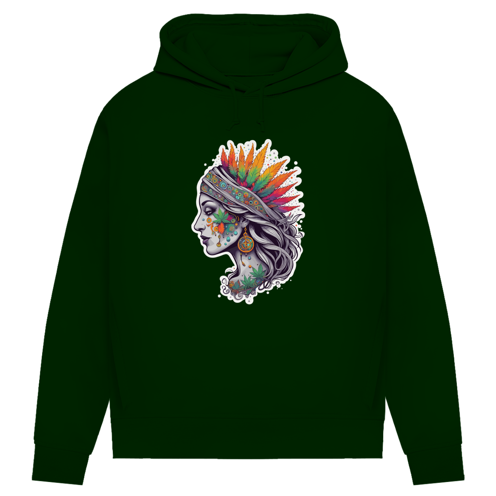 Damen Premium Bio Hoodie Boho Cannabis Queen