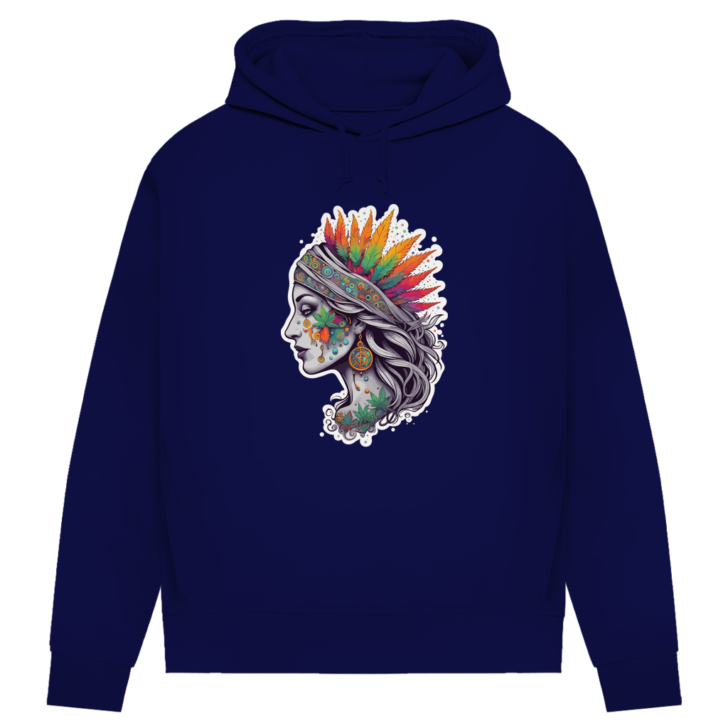 Damen Premium Bio Hoodie Boho Cannabis Queen