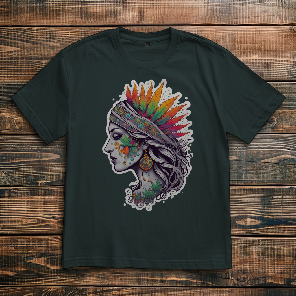 Oversize T-Shirt Boho Cannabis Queen