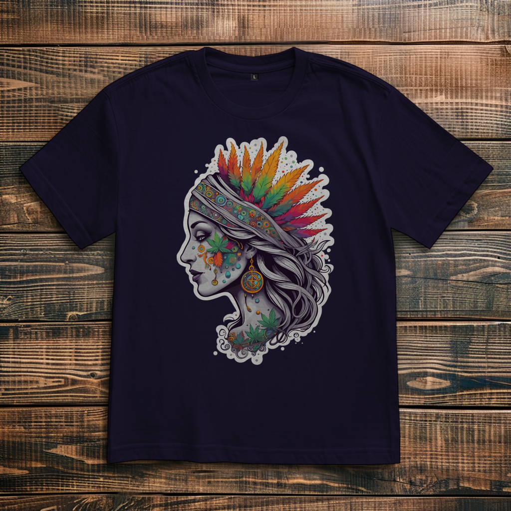 Oversize T-Shirt Boho Cannabis Queen