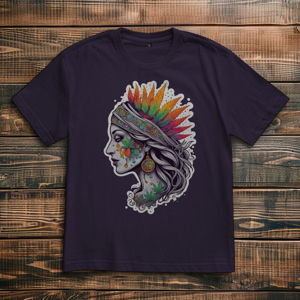Oversize T-Shirt Boho Cannabis Queen