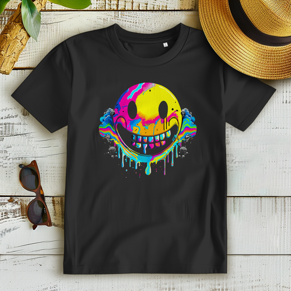 Damen Premium Bio T-Shirt Drip Smiley