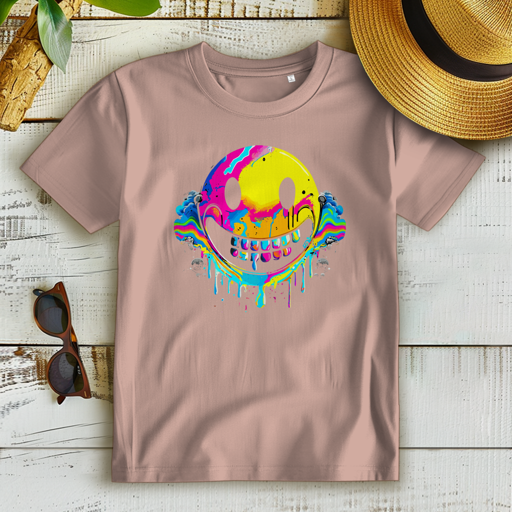 Damen Premium Bio T-Shirt Drip Smiley