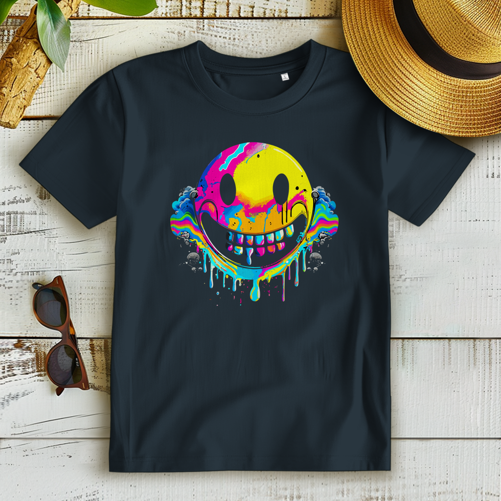 Damen Premium Bio T-Shirt Drip Smiley