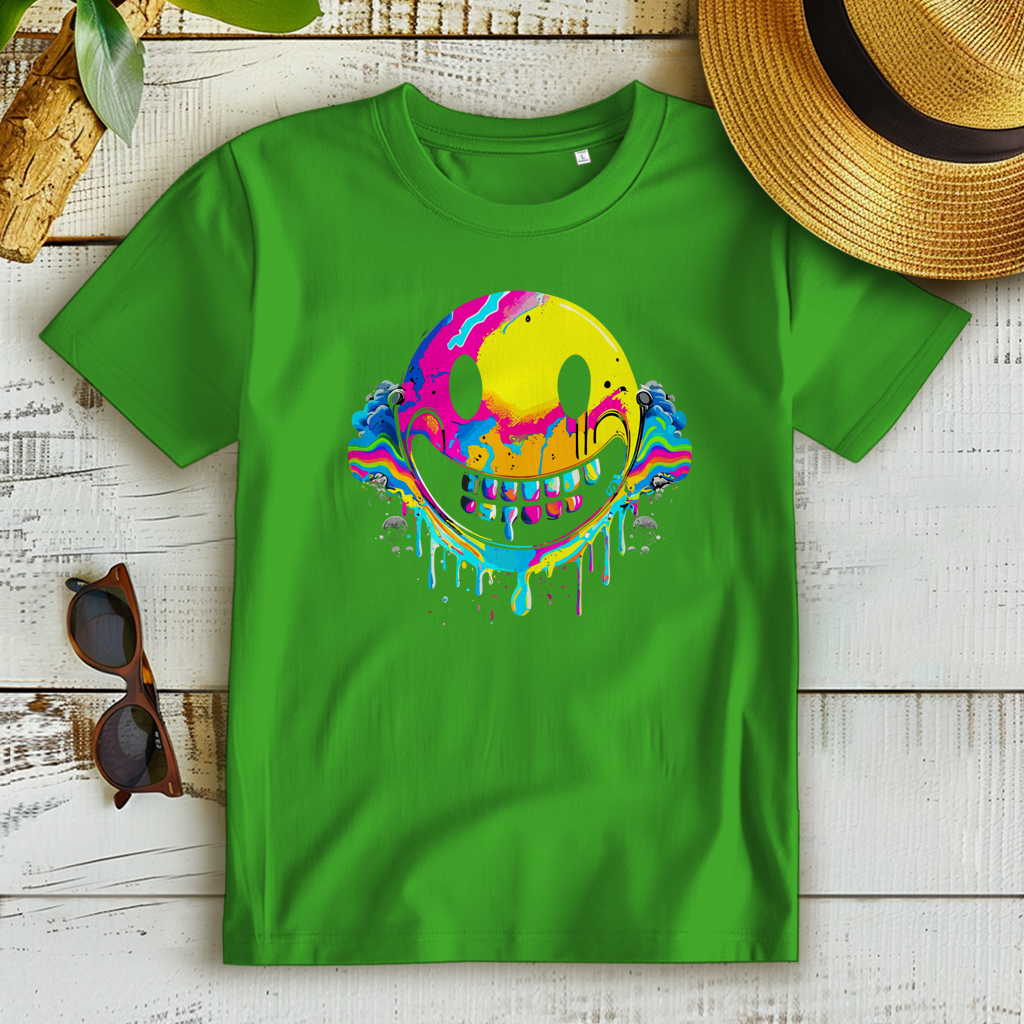 Damen Premium Bio T-Shirt Drip Smiley
