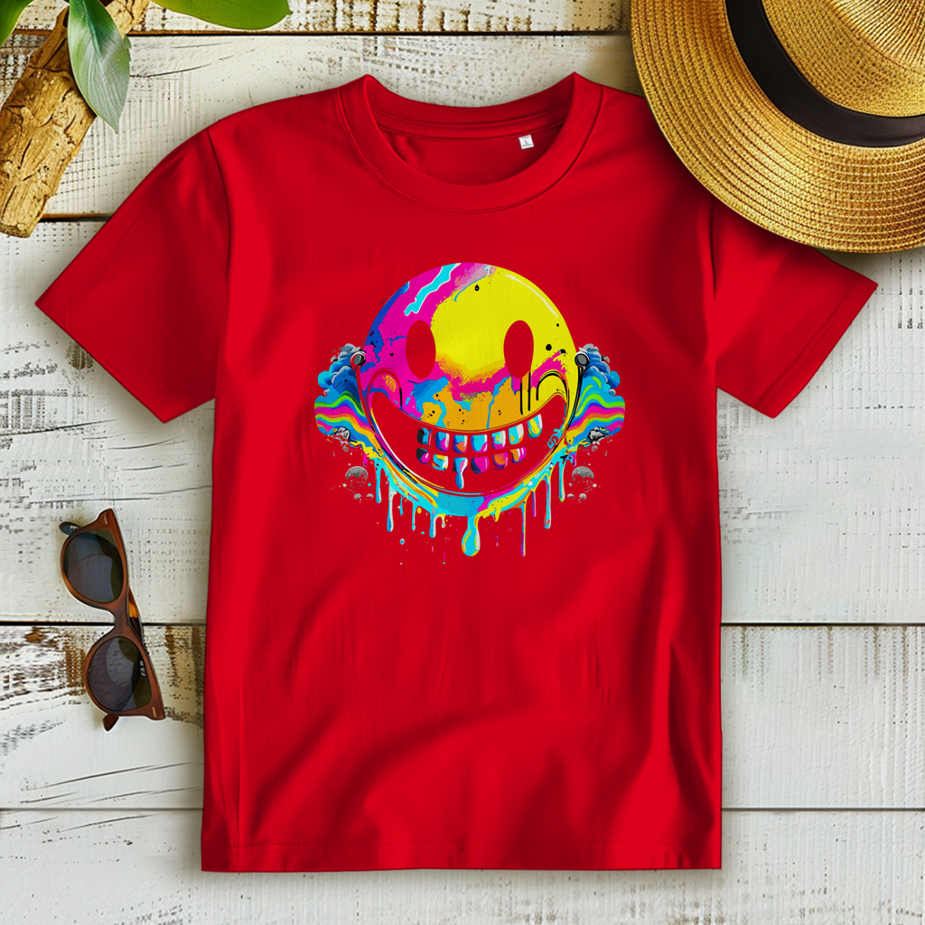 Damen Premium Bio T-Shirt Drip Smiley