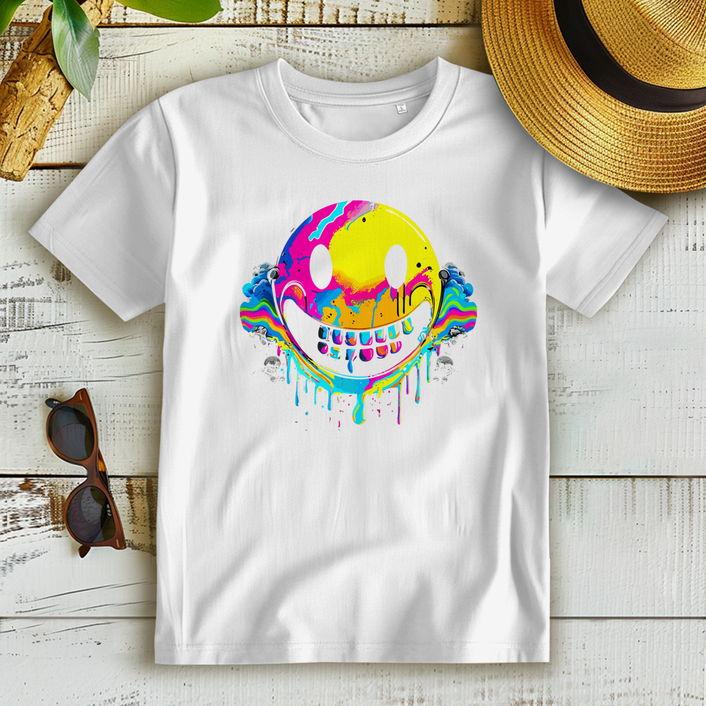 Damen Premium Bio T-Shirt Drip Smiley