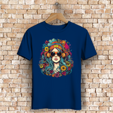 Herren Premium Bio T-Shirt Flower DJ Girl