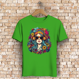 Herren Premium Bio T-Shirt Flower DJ Girl