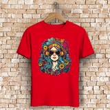 Herren Premium Bio T-Shirt Flower DJ Girl