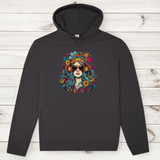 Herren Premium Bio Hoodie Flower DJ Girl