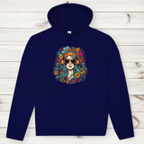 Herren Premium Bio Hoodie Flower DJ Girl