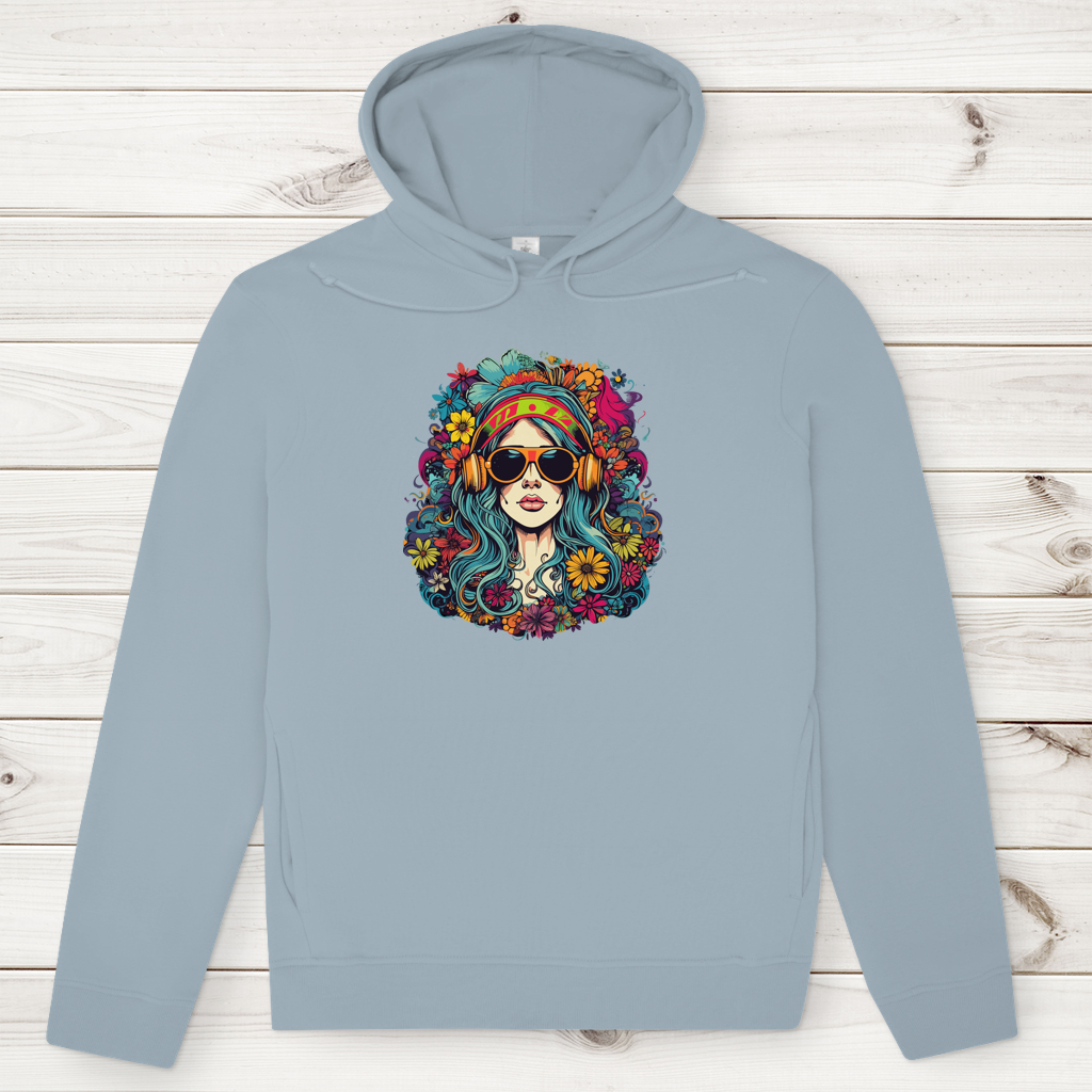 Herren Premium Bio Hoodie Flower DJ Girl