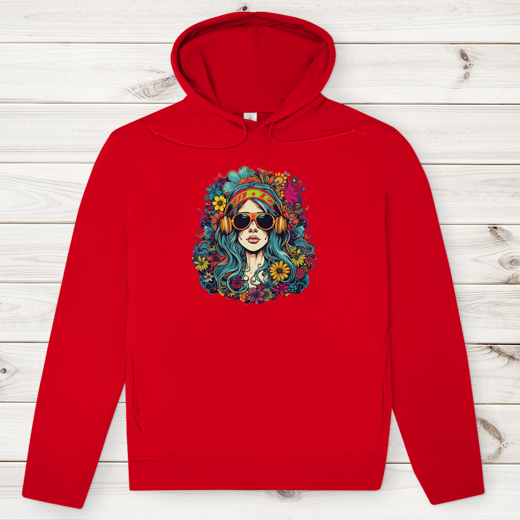 Herren Premium Bio Hoodie Flower DJ Girl