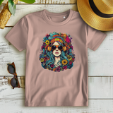Damen Premium Bio T-Shirt Flower DJ Girl