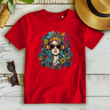 Damen Premium Bio T-Shirt Flower DJ Girl