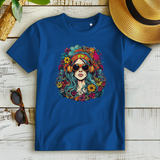 Damen Premium Bio T-Shirt Flower DJ Girl