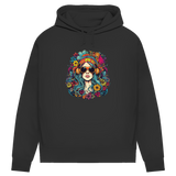 Damen Premium Bio Hoodie Flower DJ Girl
