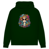 Damen Premium Bio Hoodie Flower DJ Girl
