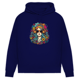 Damen Premium Bio Hoodie Flower DJ Girl