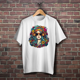 Oversize T-Shirt Flower DJ Girl