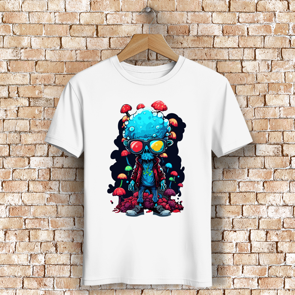 Herren Premium Bio T-Shirt Mushroom Skull Dude