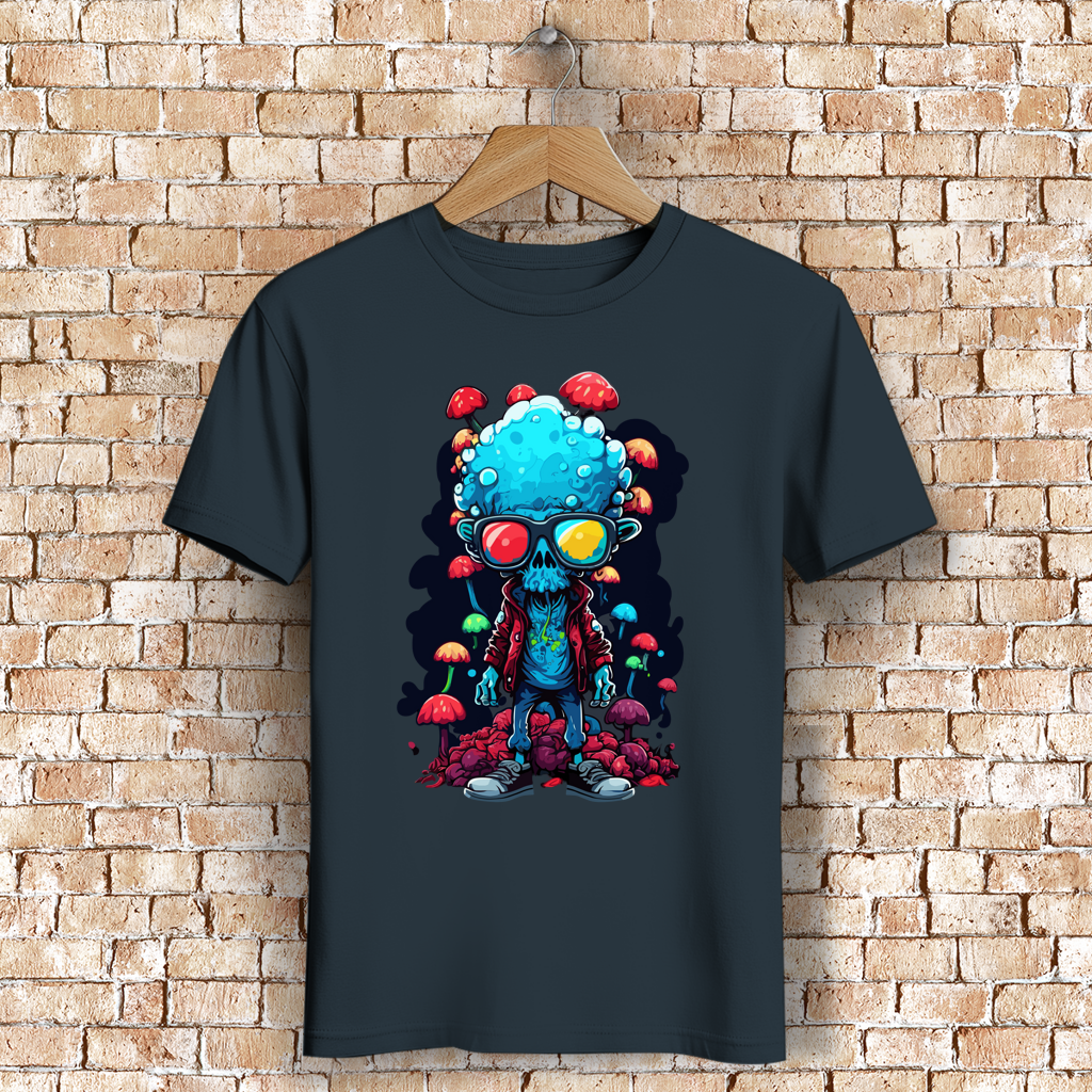 Herren Premium Bio T-Shirt Mushroom Skull Dude