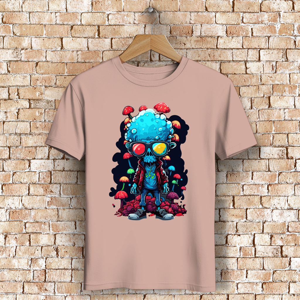 Herren Premium Bio T-Shirt Mushroom Skull Dude