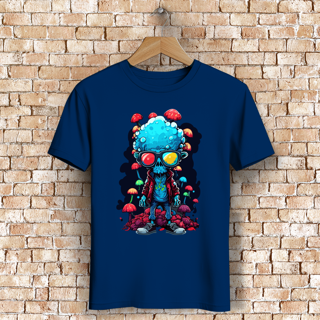Herren Premium Bio T-Shirt Mushroom Skull Dude