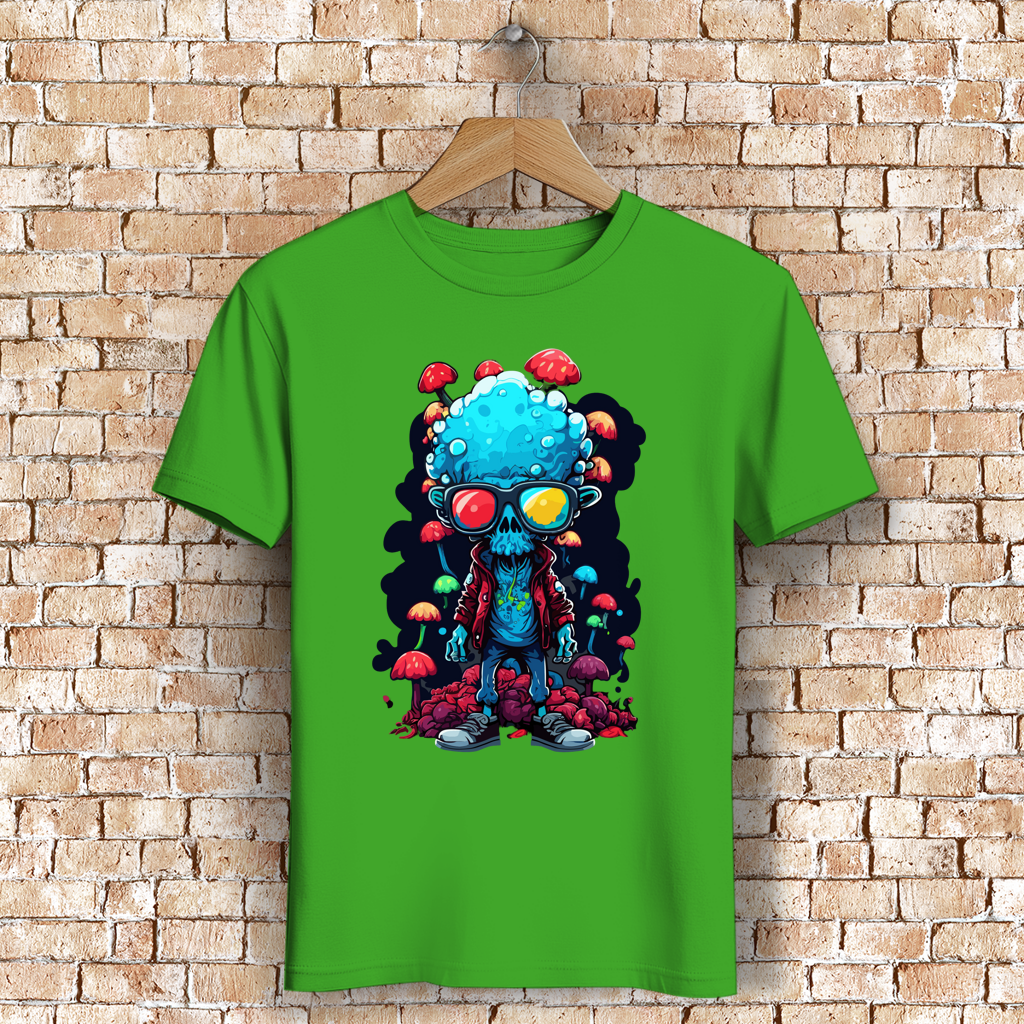 Herren Premium Bio T-Shirt Mushroom Skull Dude