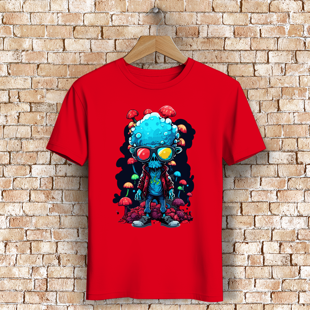 Herren Premium Bio T-Shirt Mushroom Skull Dude