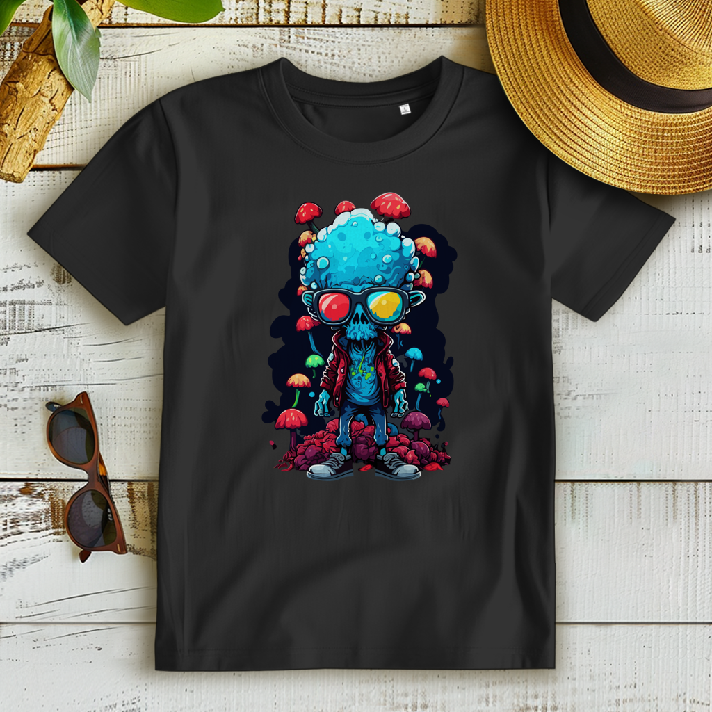 Damen Premium Bio T-Shirt Mushroom Skull Dude